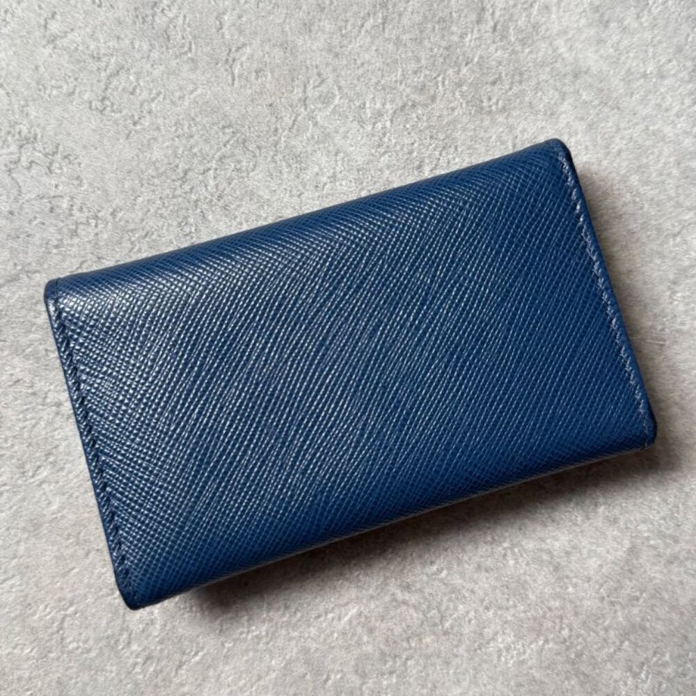 Prada Triangle 6 Continuous Key Case Saffiano Lea… - image 3